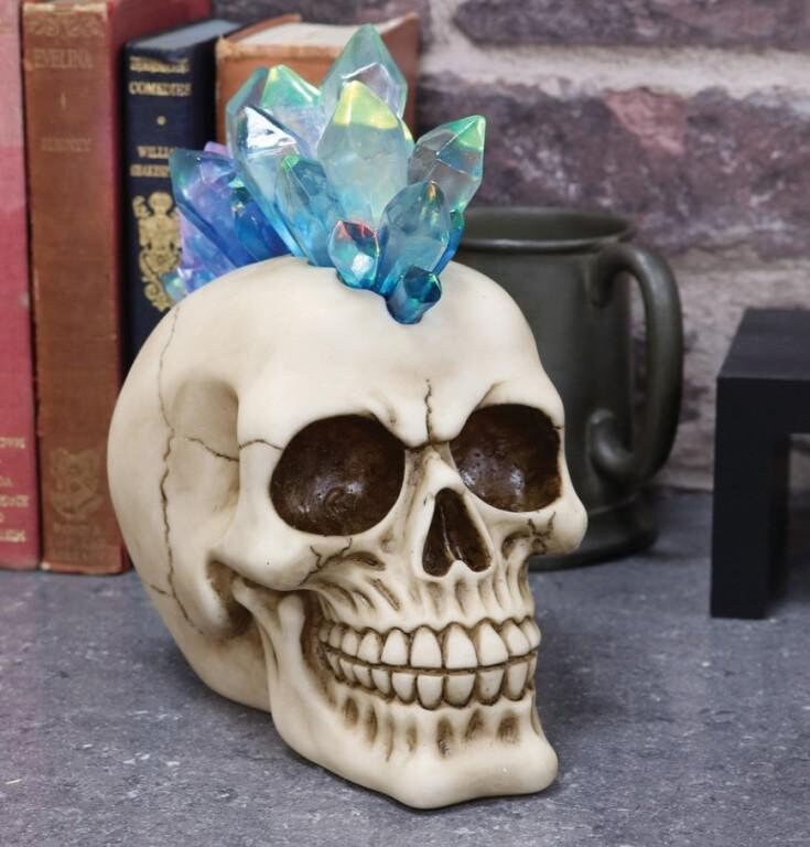 Crystal Hawk Skull Ornament Light Feature halloween decor birthday gift