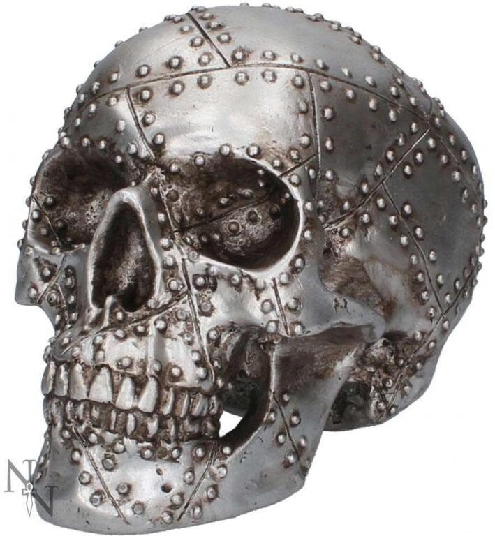 Rivet Head Skull Ornament 19cm home decor birthday gift