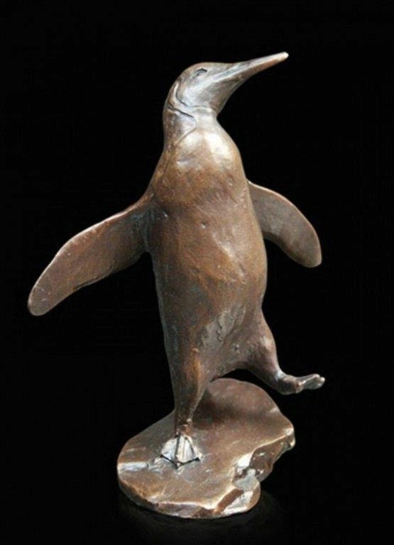 Small penguin bronze figurine (limited edition) michael simpson bird sculpture home decor