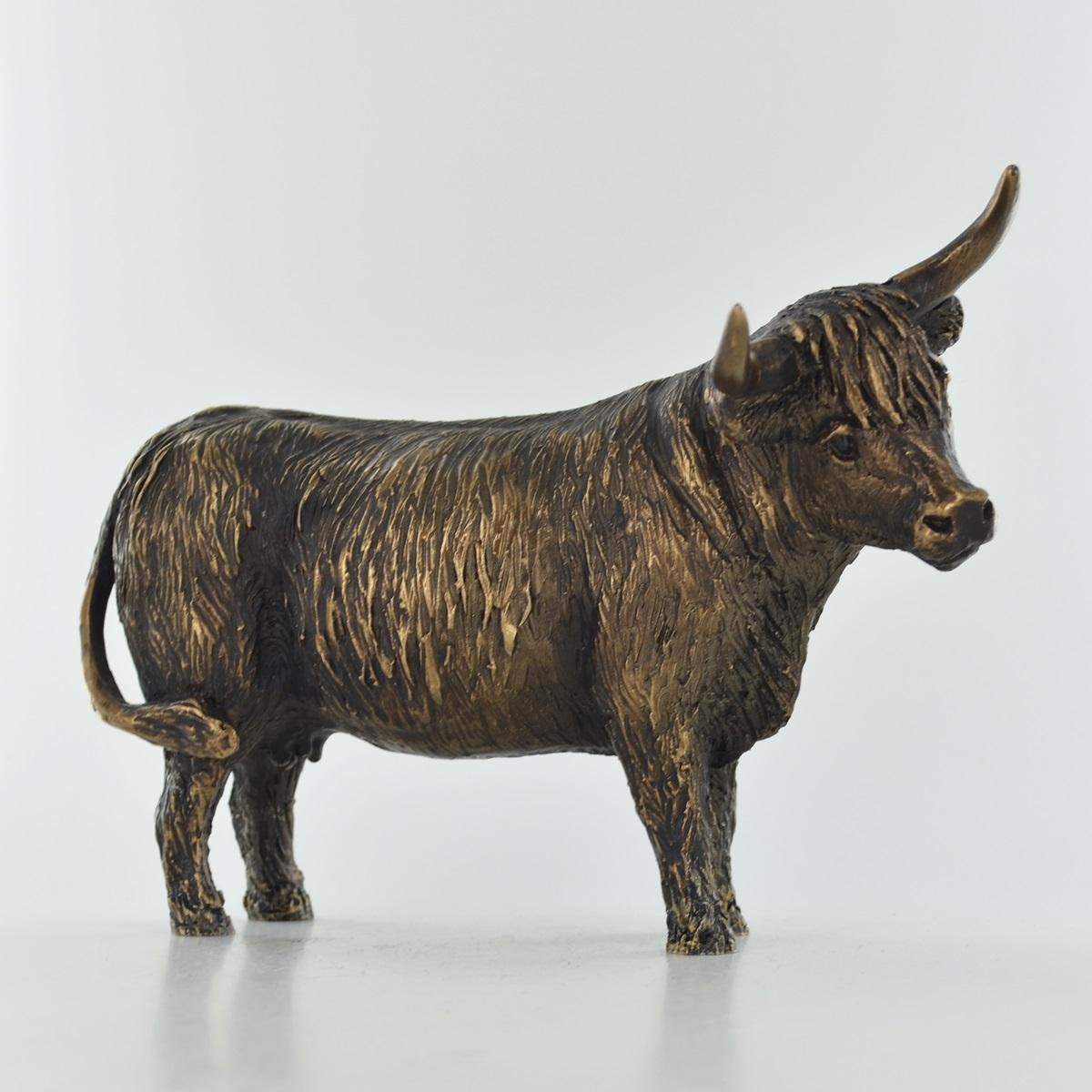 Highland cow bronze figurine harriet glen animal sculpture home decor
