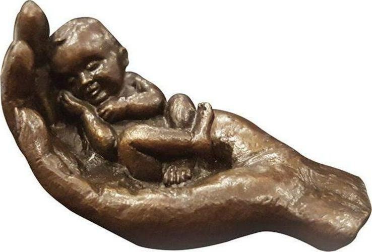 Baby in hand small bronze figurine art in bronze limited edition of 100 Newborn Gift baby shower birthday gift