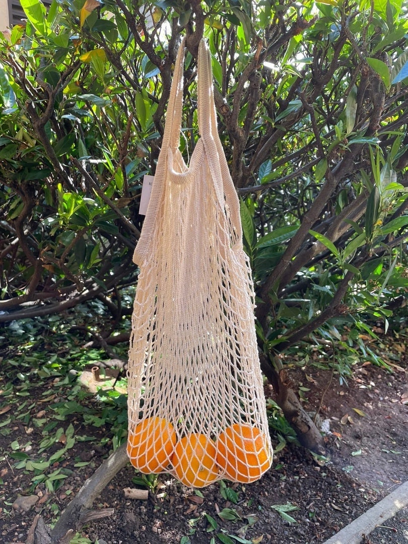 Net Bag Cotton string eco friendly net bag  Eco Grocery Beach Retro Shopping Bag Grocery mesh Reusable Fruit Vegetables Storage Knitted Tote