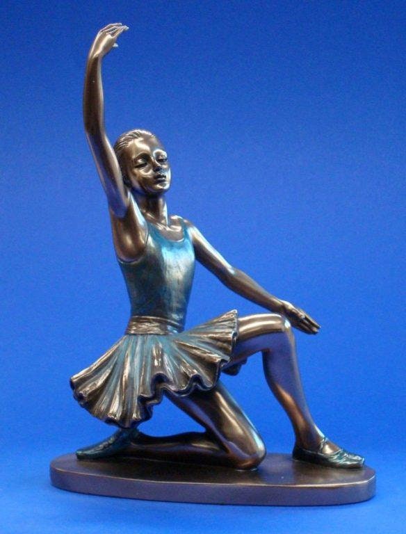 Ballerina finale bronze figure female sculpture home decor