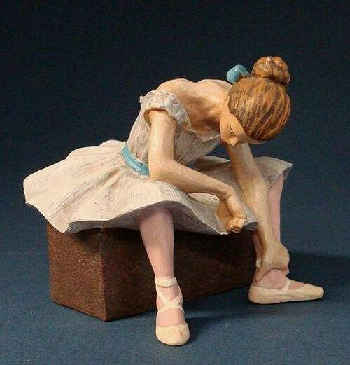 The waiting ballerina figurine edgar degas female sculpture home decor