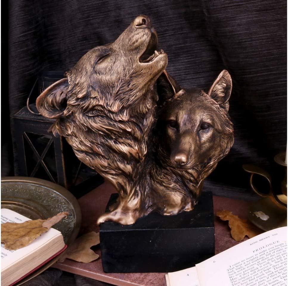 Nemesis now song of the wild wolf bust 23cm bronze, resin