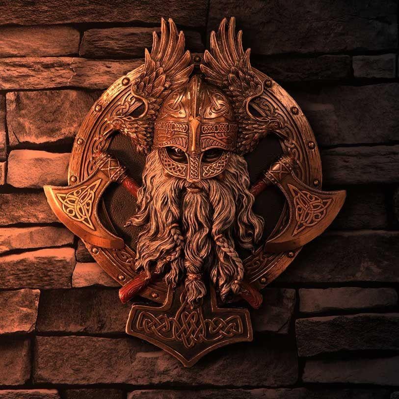 For valhalla viking bronze wall plaque anniversary gift home decor
