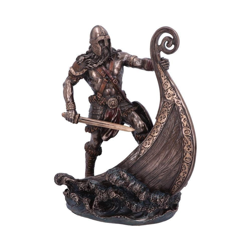 Viking on longship halvor bronze statue anniversary gift home decor
