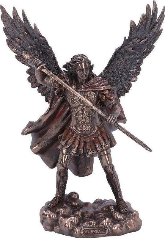 Saint michael the defender archangel bronze figurine anniversary gift home decor