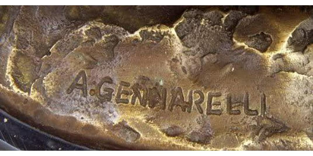 Kunst and ambiente - art deco bronze sculpture - female nude - aspasie - signed by amedeo gennarelli