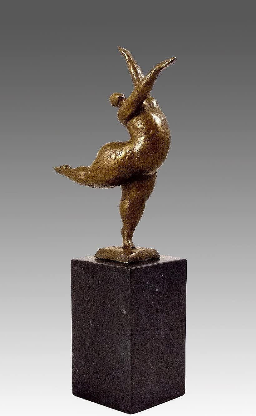 Kunst and ambiente modern art bronze sculpture - balancing nude dancer - signed by milo