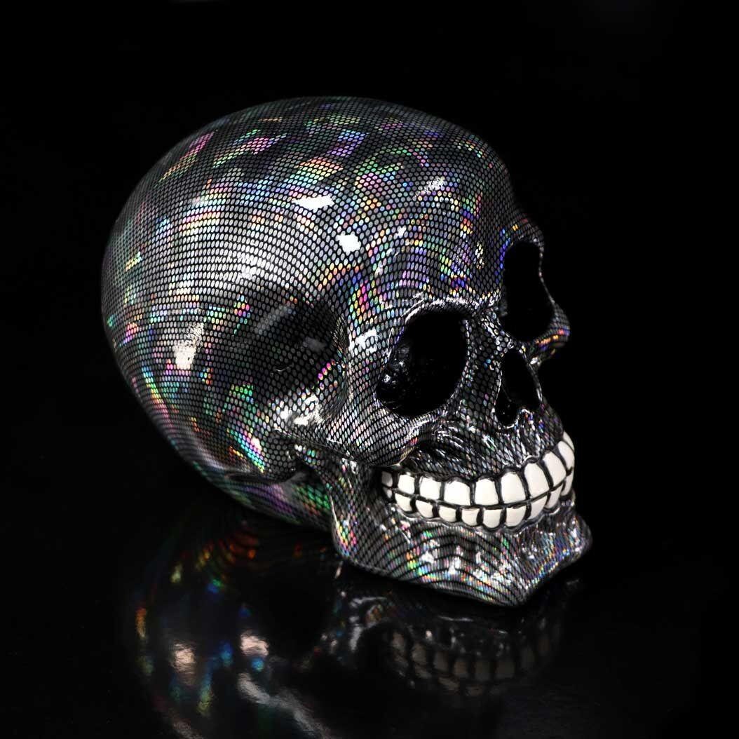 Holographic Skull Ornament, anniversary gift, home decor