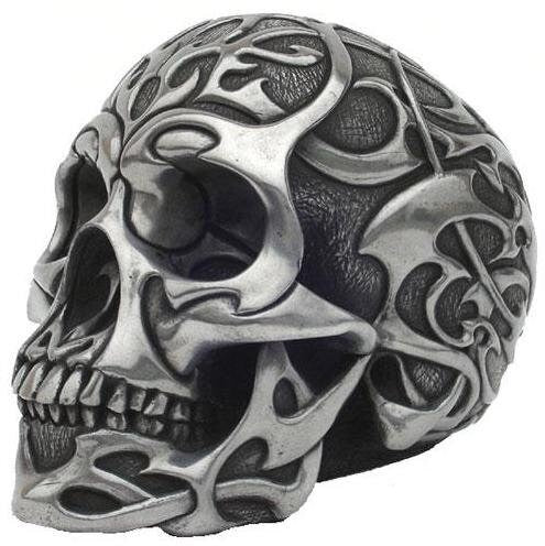 Heavy weight Tribal Skull Silver Large Halloween decor