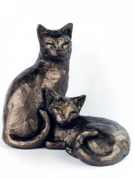 Toby & Poppy - Paul Jenkins (Frith Cold Cast Bronze Sculpture) cat figurine home decor birthday gift