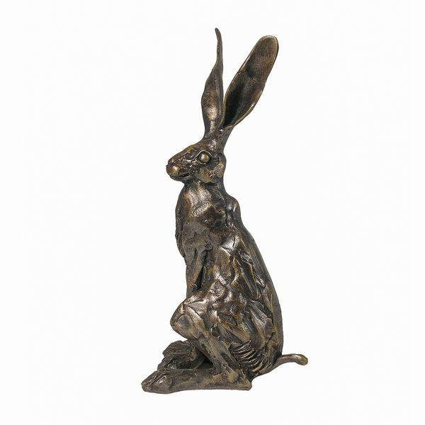 Sitting hare - small - Paul Jenkins (Frith Cold Cast Bronze Sculpture) animal figurine home decor anniversary gift