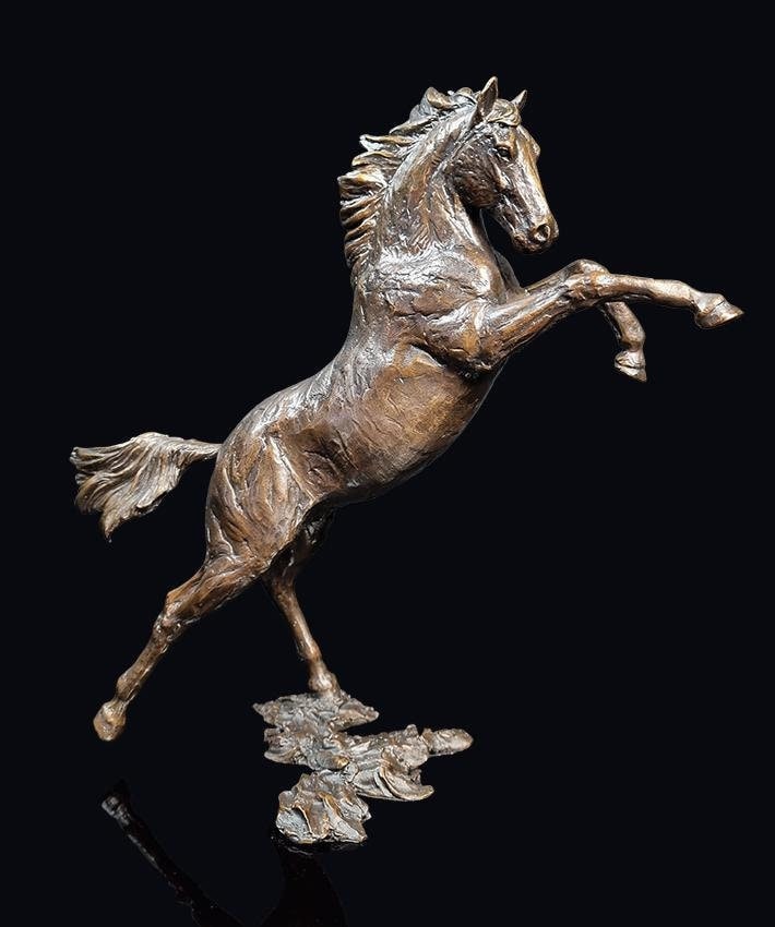 Sky solid bronze horse rearing figurine (limited edition) michael simpson home decor anniversary gift