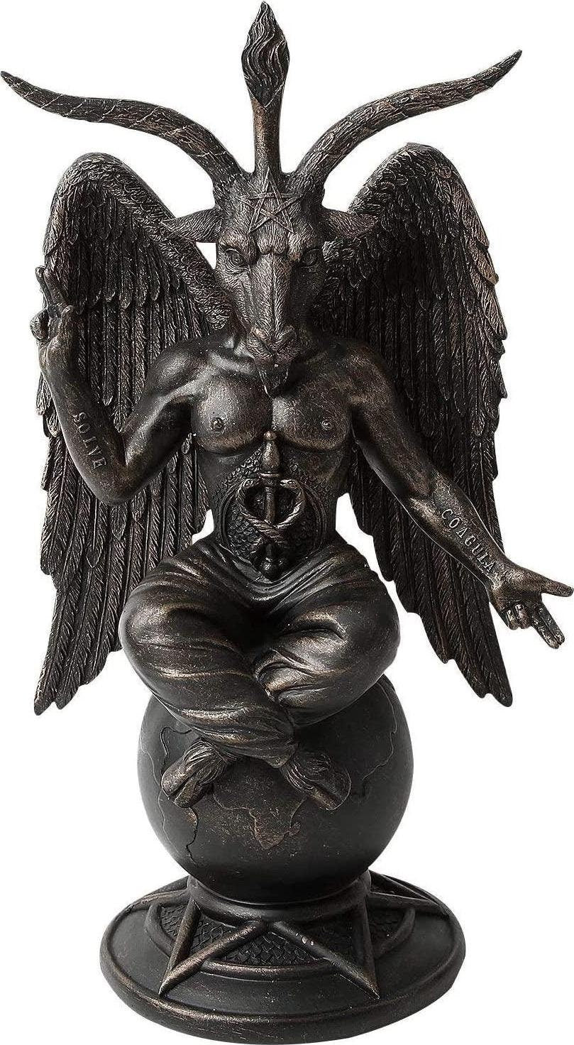 Baphomet antiquity figurine satanic demon occult goat of mendes statue pagan ornament home decor 25 cm