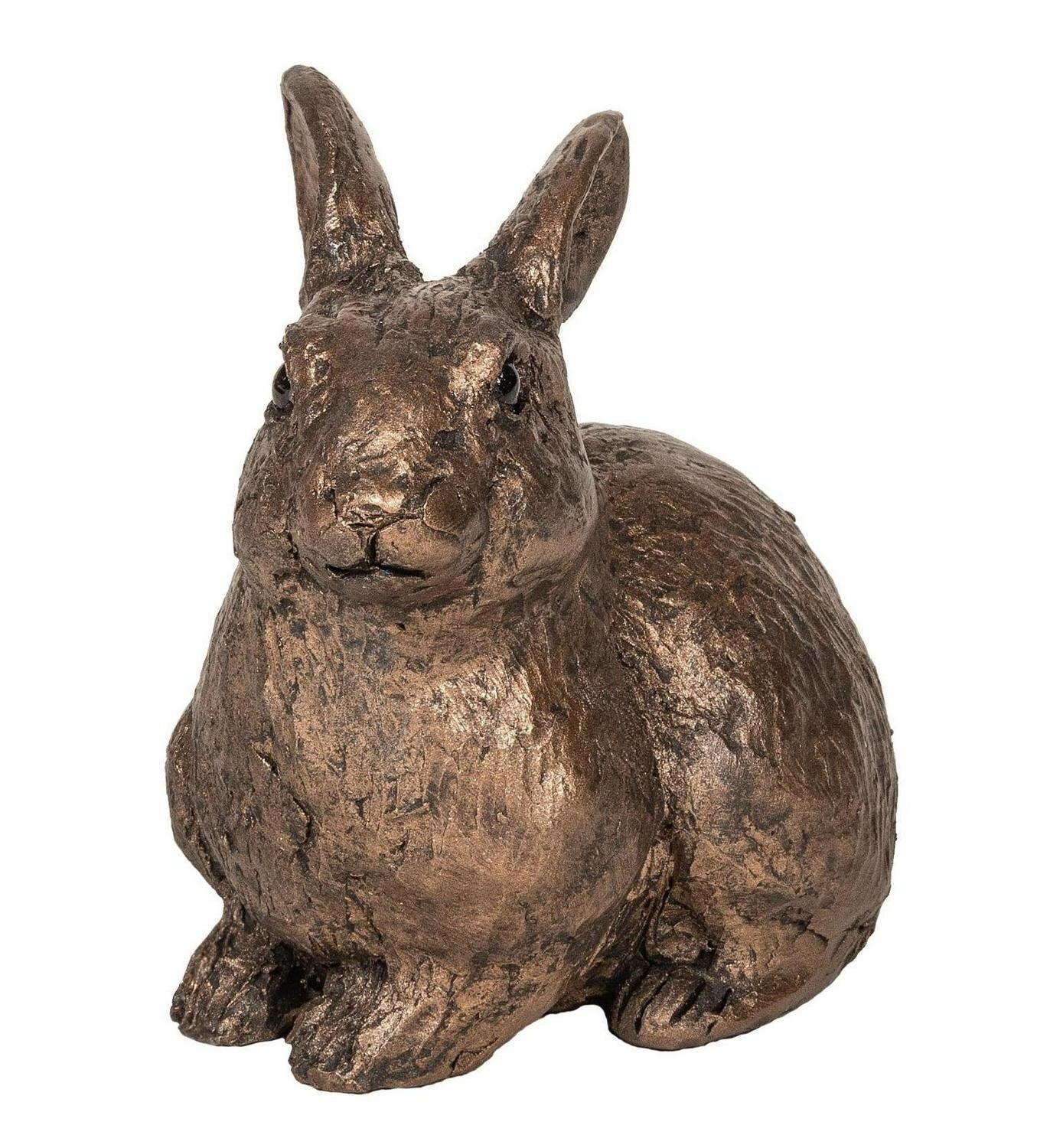 Rabbit resting bronze sculpture thomas meadows birthday gift apartment decor