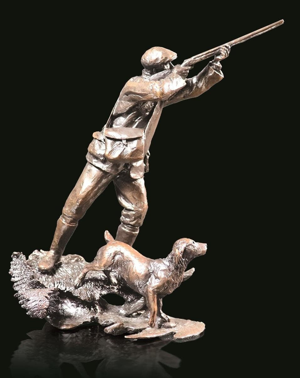 Riverbank bronze figurine (limited edition) michael simpson, dog sculpture, hunting decor