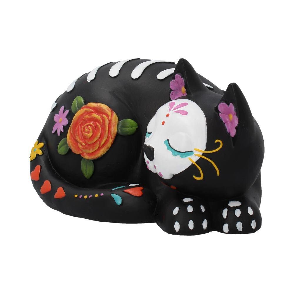 Sleepy Sugar Figurine Mexican Day of the Dead Sugar Skull Cat Ornament home decor anniversary gift