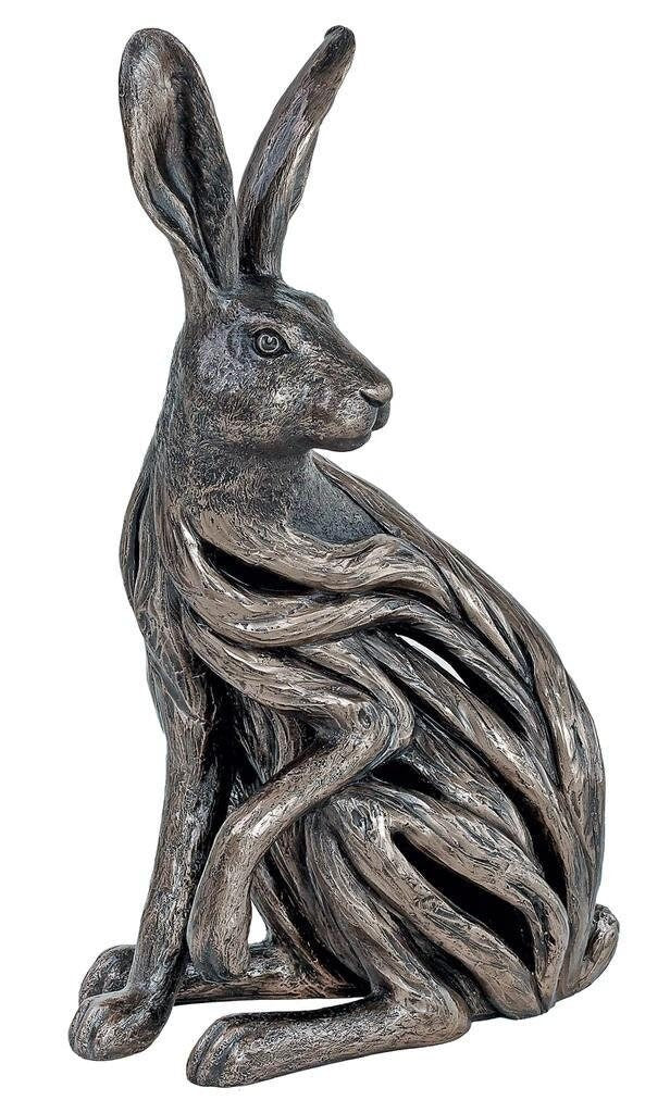 Alert Hare Bronze Sculpture 38 Cm Large home decor birhday gift