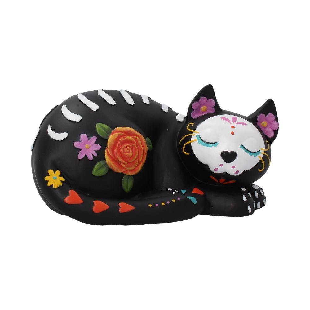 Sleepy Sugar Figurine Mexican Day of the Dead Sugar Skull Cat Ornament home decor anniversary gift