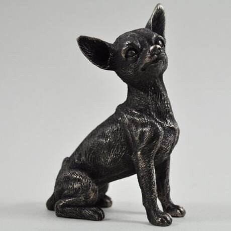 Chihuahua, cold cast bronze sculpture shelf decor birthday gift
