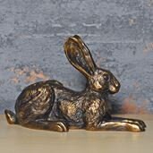 Violet hare bronze effect sculpture shelf decor anniversary gift