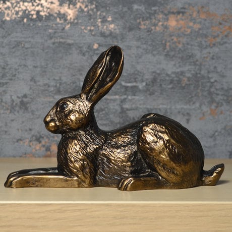 Violet hare bronze effect sculpture shelf decor anniversary gift