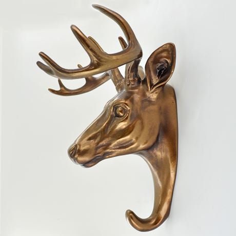 Deer bronze effect wall coat hook home decor birthday gift