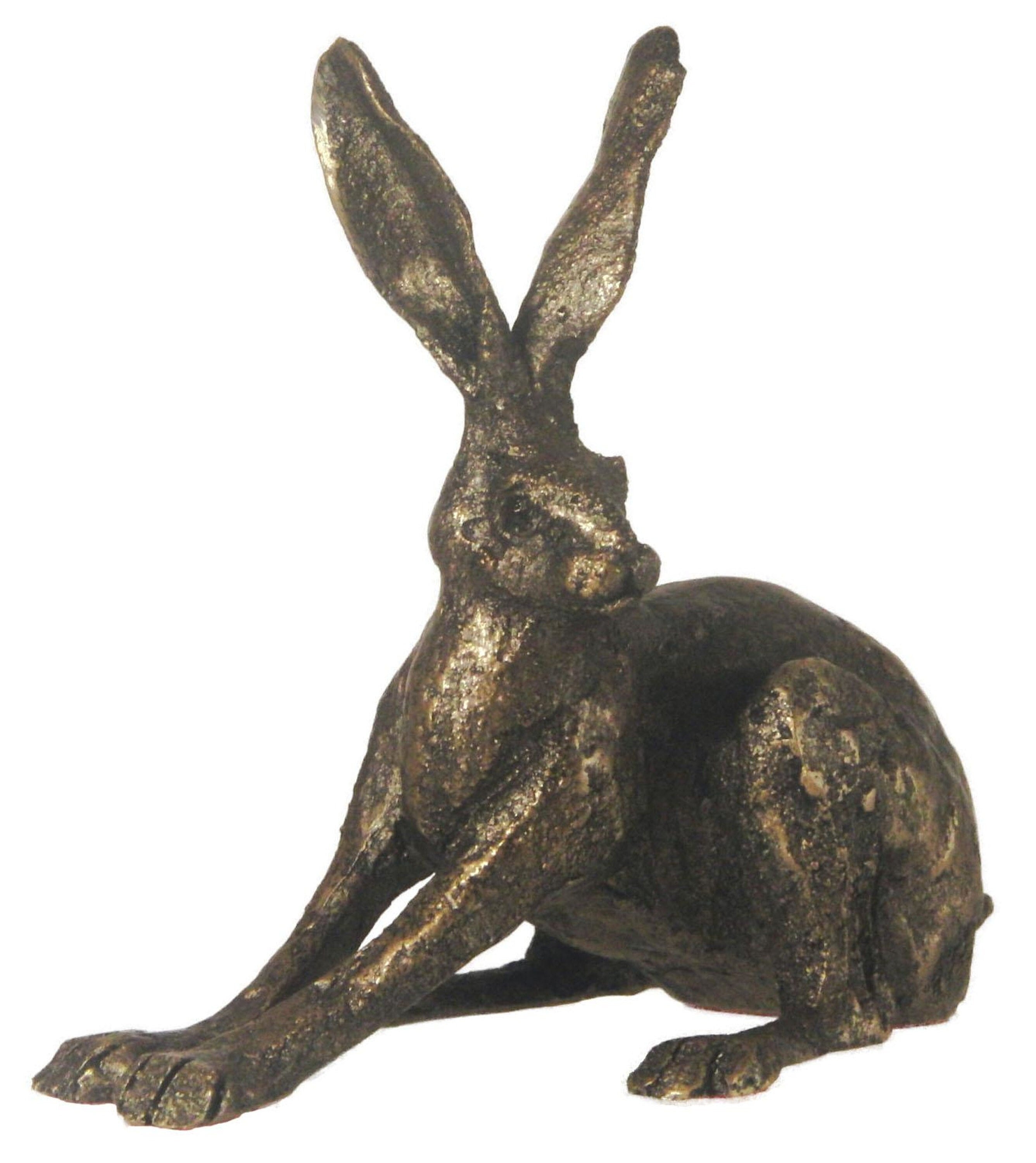 Crouching Hare - Bronze Finish by Paul Jenkins (Frith Sculpture) Bronze Ornament Home Decor Easter Gift