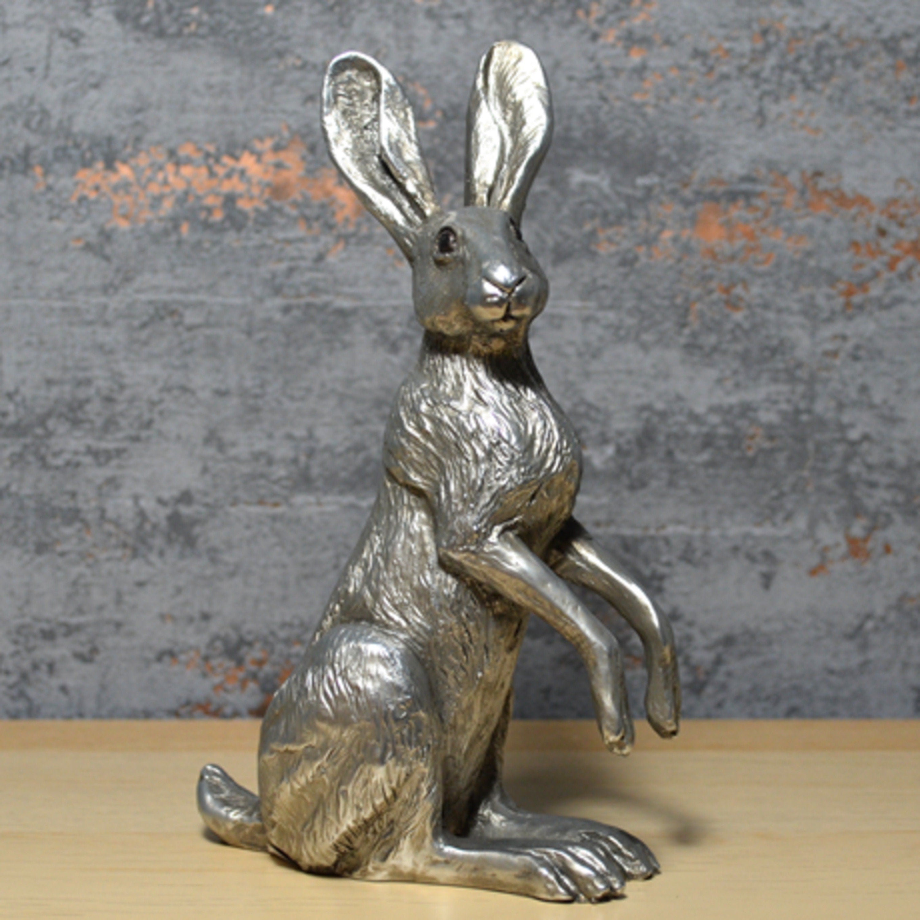 Poppy Hare Antique Silver Sculpture (Harriet Glen) Ornament Decor Home