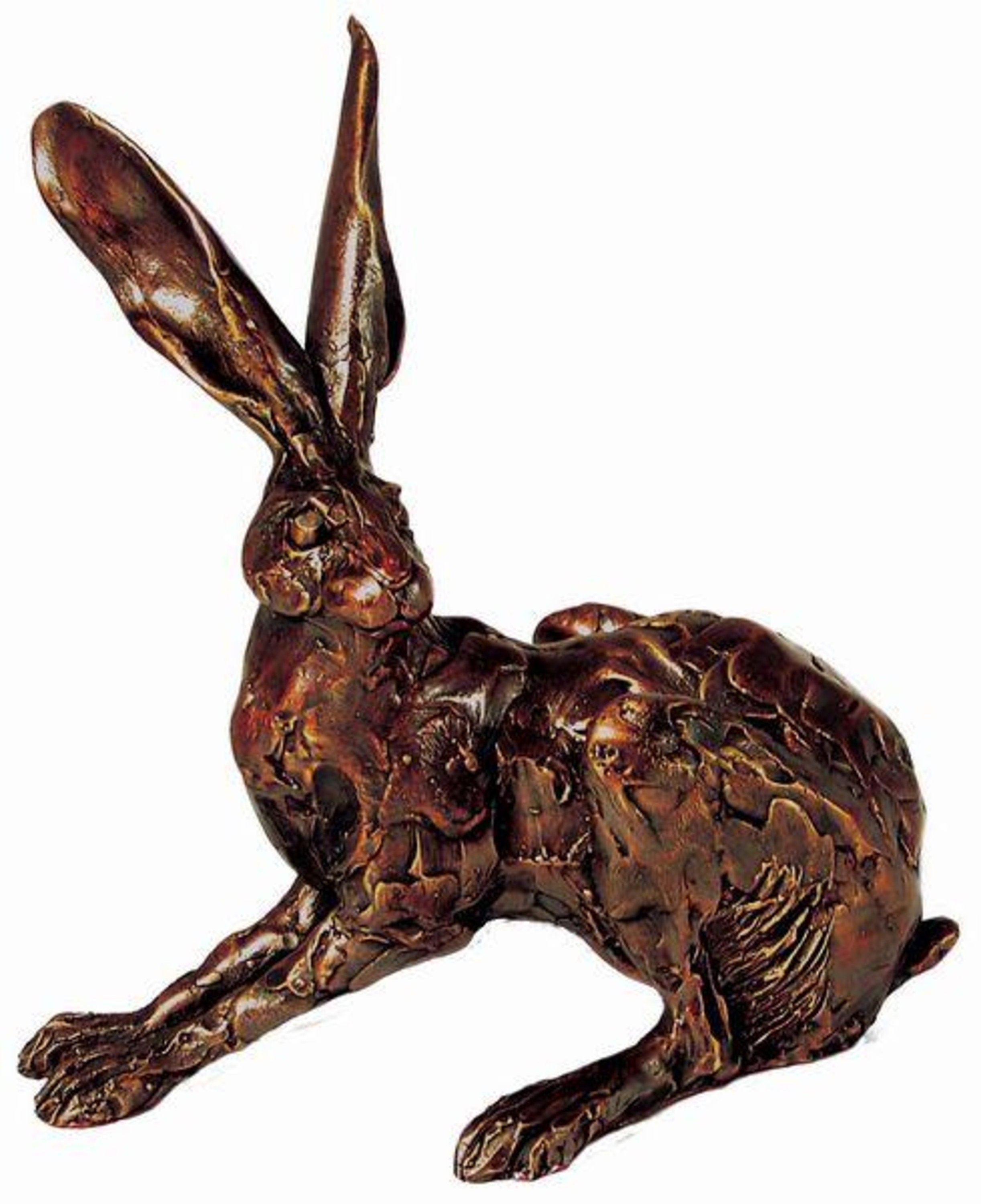 Crouching Hare by Gary Jones (Frith Sculpture) Premier Finish Collection Bronze Ornament