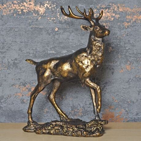 Highland Monarch Bronze effect sculpture, Deer figurine, mantel decor, anniversary gift