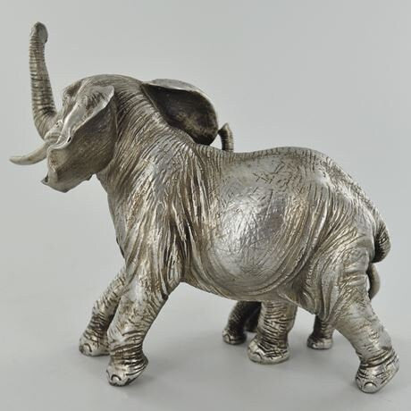 Silver animals - Mother & Baby Elephant sculpture Shelf decor Birhday gift