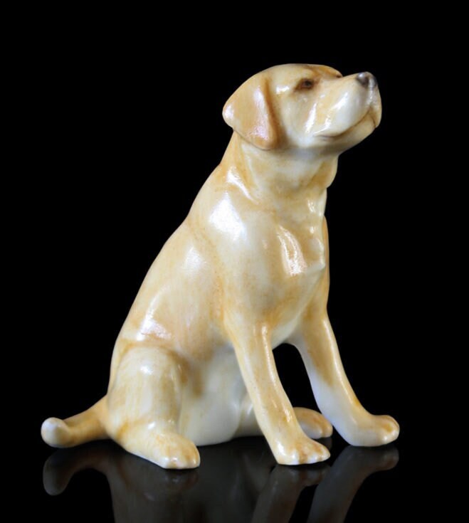 Labrador Hand Painted Fine Bone China Miniature Figurine Shelf decor Birthday gift