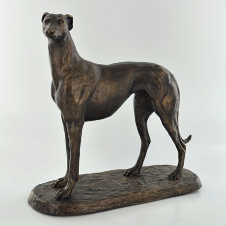 Gus Dog Bronze effect sculpture, Shelf decor, Anniversary gift