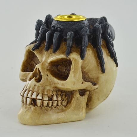 Celtic Skull Spider Candle Holder, Halloween decor, Anniversary gift